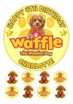 WAFFLE THE WONDER DOG ICING BIRTHDAY CAKE TOPPER