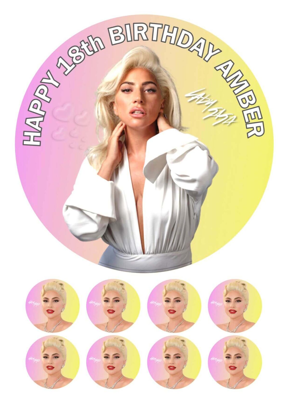 LADY GAGA ICING CAKE TOPPER