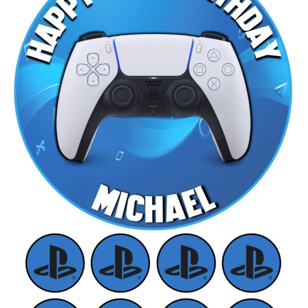 ps5 playstation icing cake topper cupcakes