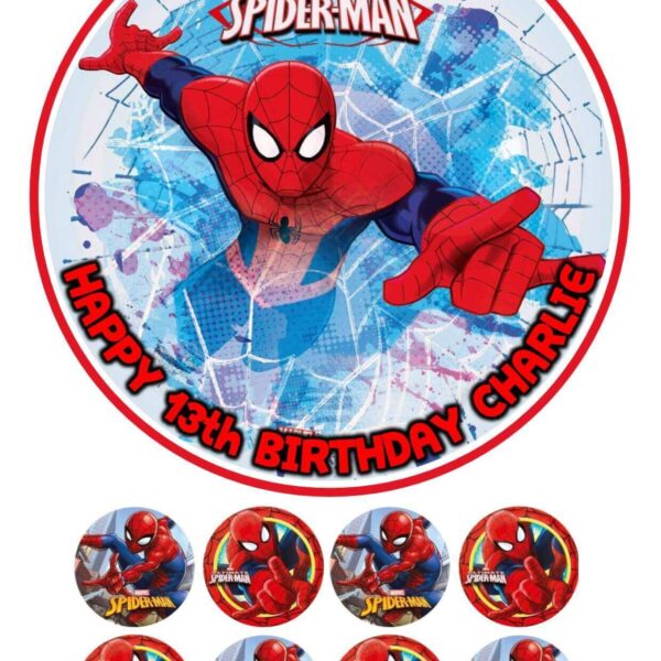 SPIDERMAN ICING BIRTHDAY CAKE TOPPER