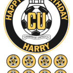 cambridge united icing cake topper and cupcakes