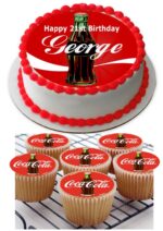 coca cola icing cupcakes toppers