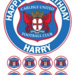 CARLISLE UNITED icing birthday cake topper