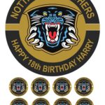 Nottingham Panthers Icing Birthday Cake Topper & 8 Cupcake Toppers