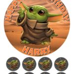BABY YODA STAR WARS ICING BIRTHDAY CAKE TOPPER