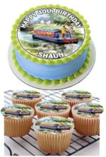 CANAL BARGE BOAT CAKE TOPPER