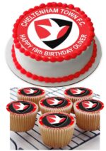 Cheltenham Town FC Icing Birthday Cupcake Toppers