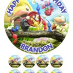 pikmin icing birthday cake topper