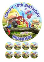 pikmin icing birthday cake topper