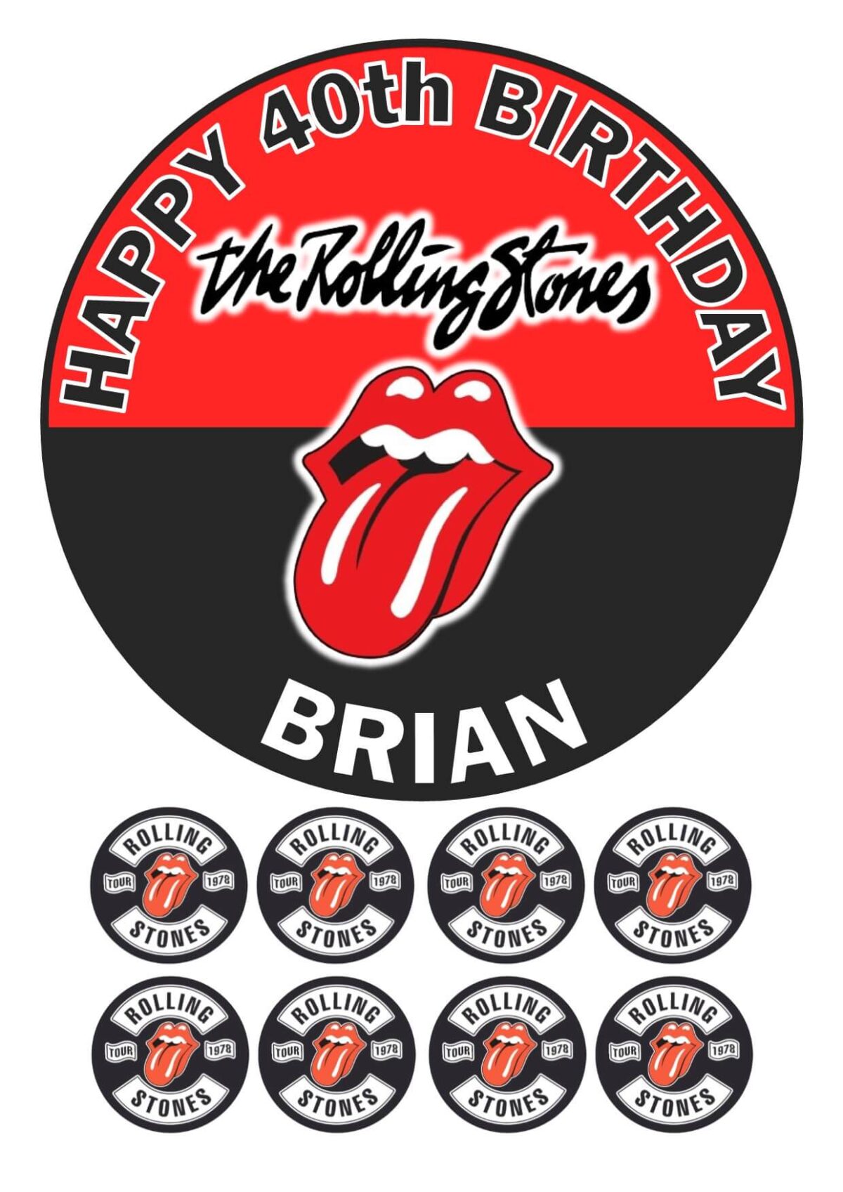 the rolling stones cake topper