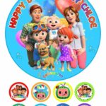 cocomelon birthday icing cake topper
