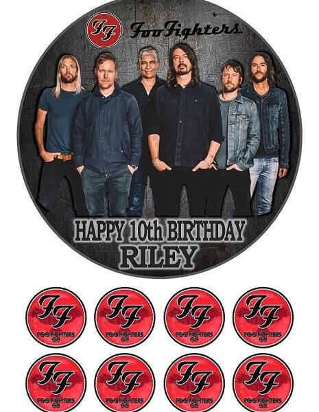 foo fighters icing birthday cake topper