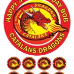 catalan dragon birthday cake topper