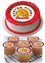 Exeter Chiefs Icing Birthday cupcake toppers