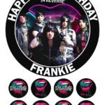 Falling In Reverse Icing Birthday Cake Topper & 8 Cupcake Toppers