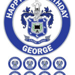Rochdale A.F.C Icing Birthday Cake Topper & 8 Cupcake Toppers