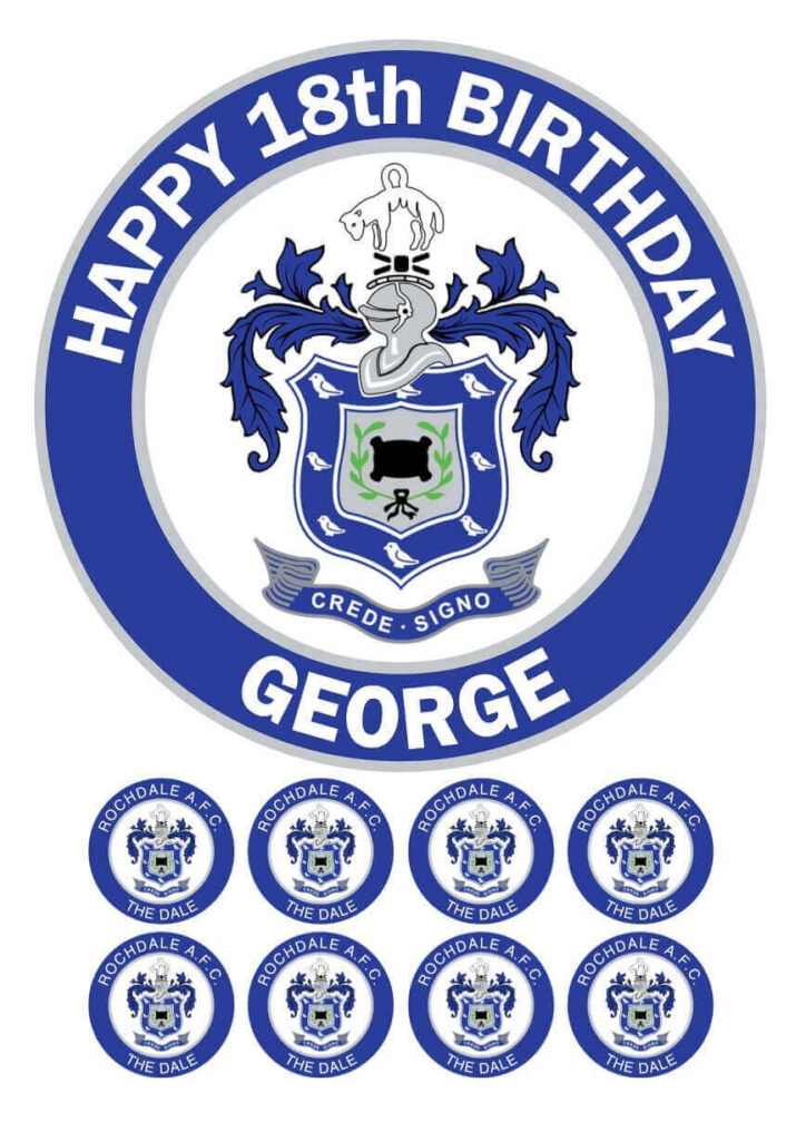 Rochdale Icing Birthday Cake Topper Cupcake Toppers