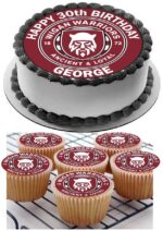 WIGAN WARRIORS RUGBY CUPCAKE TOPPERS