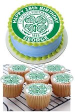 celtic fc icing personalised cupcake topper