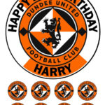 Dundee United Icing Birthday Cake Topper & 8 Cupcake toppers