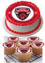 Salford Red Devils Icing cupcake toppers