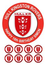 Hull Kingston Rovers birthday cake topper