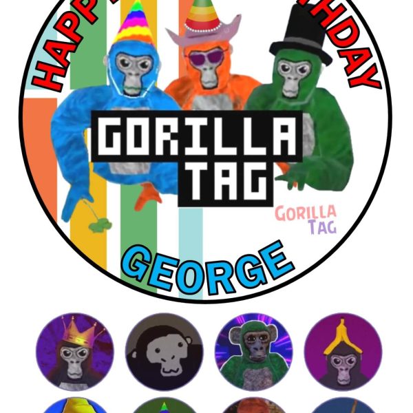 gorilla tag icing birthday cake topper cupcakes