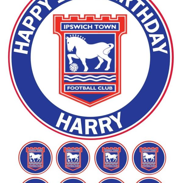 IPSWICH TOWN ICING BIRTHDAY CAKE TOPPER