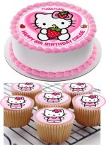 hello kitty icing cupcakes topper