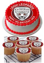 Leigh Leopards Rugby Club Icing Birthday Cupcake Toppers