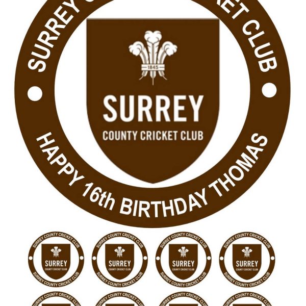 surrey county cricket club birthday cake topper