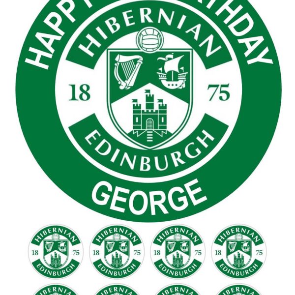 Hibernian FC birthday cake topper