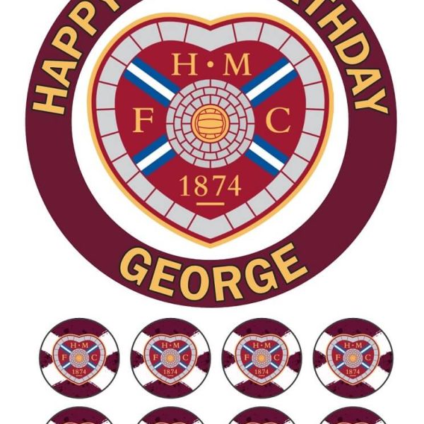 HEARTS FC ICING CAKE TOPPER