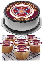 HEARTS FC BIRTHDAY CUPCAKE TOPPERS