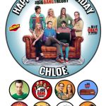 The Big Bang Theory Icing Birthday Cake Topper & 8 Cupcake Toppers