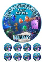 dory's reef cam icing cupcake toppers