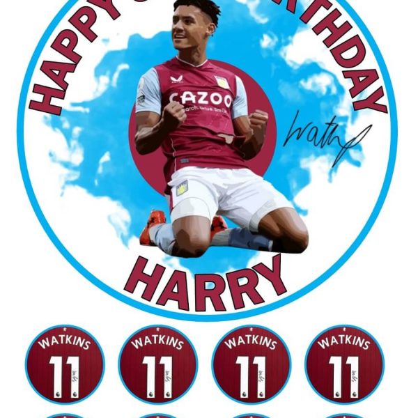 OLLIE WATKINS aston villa cake topper