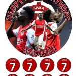 Bukayo Saka (Arsenal) Icing Birthday Cake Topper & 8 Cupcake Toppers