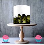 comic skyline superhero cake strips