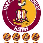 Bradford City AFC Icing Birthday Cake Topper & 8 Cupcake Toppers