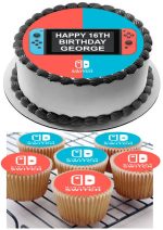 Nintendo switch icing cupcake toppers