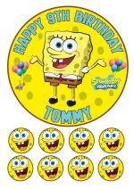 SPONGEBOB SQUAREPANTS BIRTHDAY ICING CAKE TOPPER