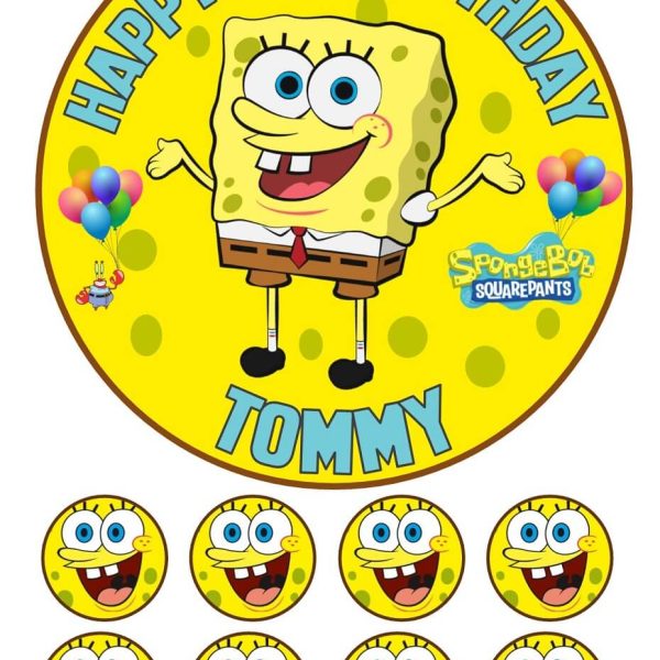 SPONGEBOB SQUAREPANTS BIRTHDAY ICING CAKE TOPPER