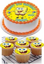 SPONGEBOB SQUAREPANTS BIRTHDAY ICING CUPCAKE TOPPERS