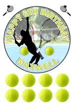 tennis birthday icing cake topper