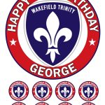 Wakefield Trinity Rugby Icing Birthday Cake Topper & 8 Cupcake Toppers