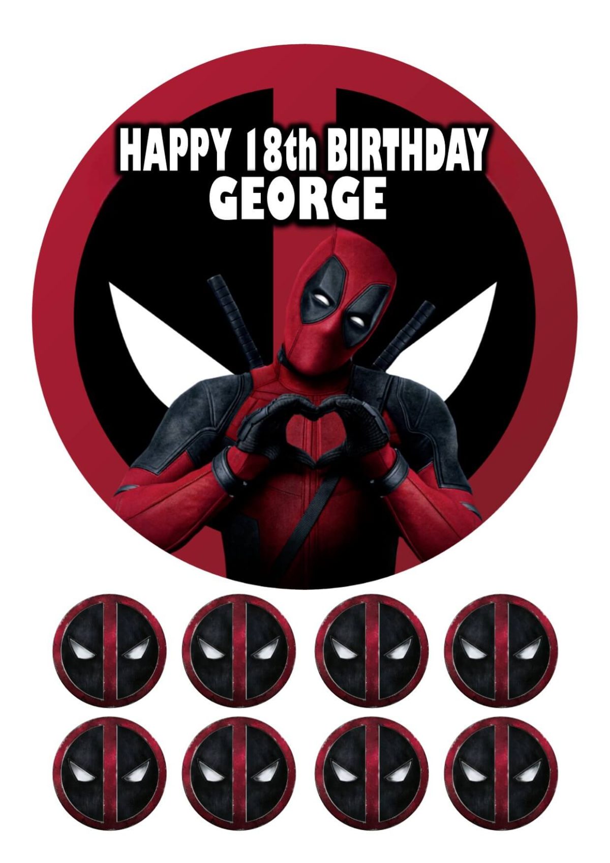 deadpool birthday cake topper