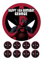 deadpool birthday cake topper