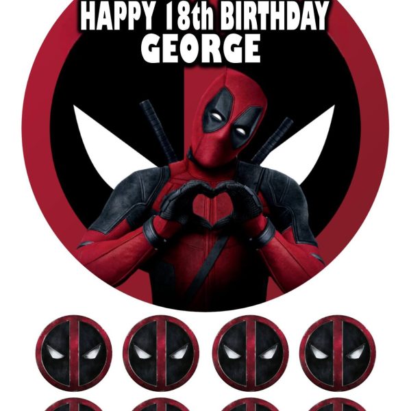 deadpool birthday cake topper