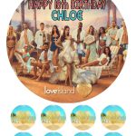 Love Island All Stars 2025 Icing Birthday Cake Topper & 8 Cupcake Toppers